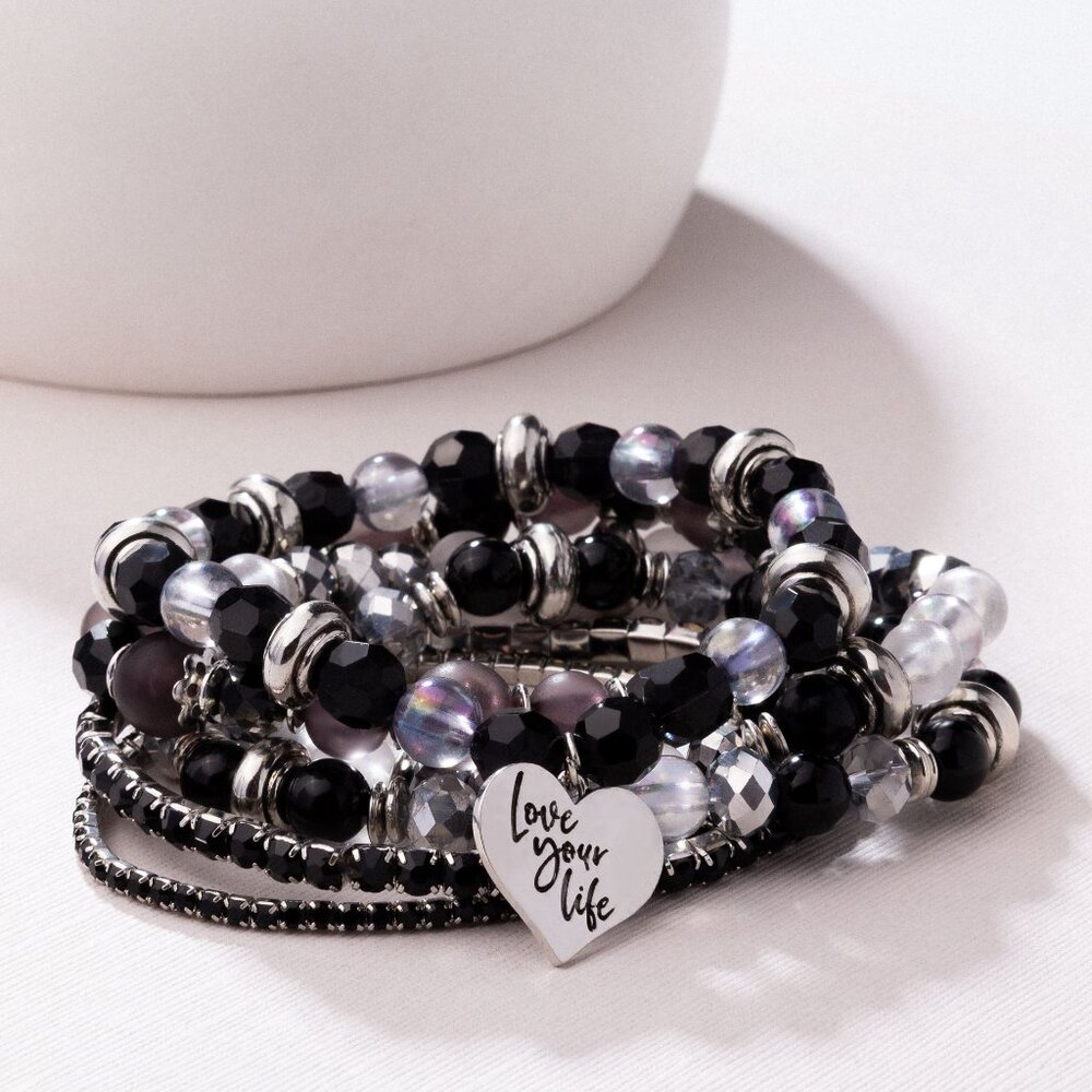 Paparazzi Jewelry Accessories - Optimistic Opulence - Black Bracelet - Exclusive - Picture 3 of 6